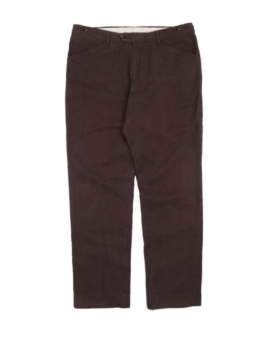 LORO PIANA Pants Brown Twill Cotton Men's Trousers Size 54 IT