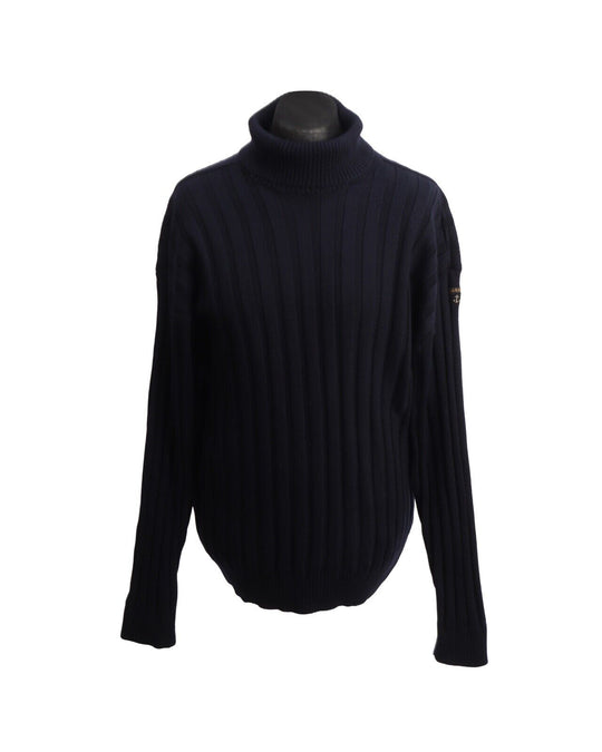 PAUL & SHARK BRETAGNE Jumper Navy Blue Wool Turtle Neck Sweater Men's Size 4XL