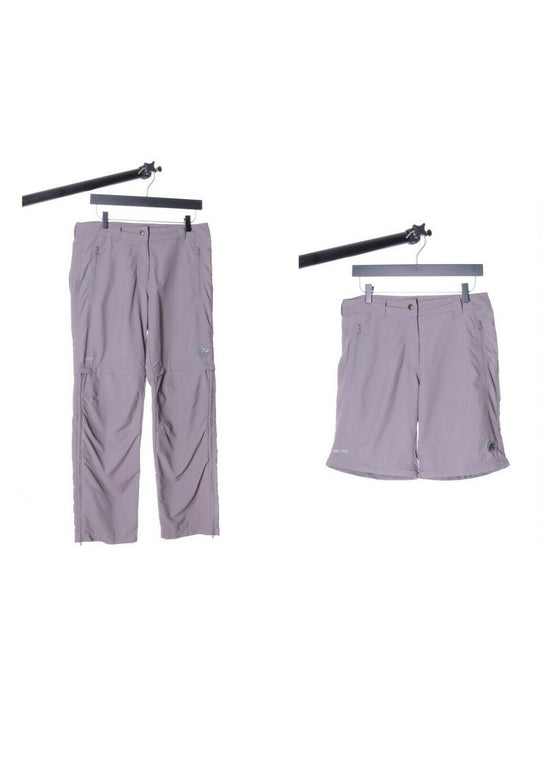 Women's MAMMUT Grey Convertible Zip-Off Outdoor Trousers Size uk 12 s eu 19