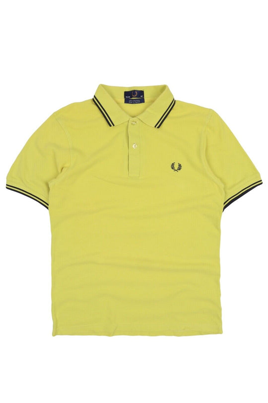 Men's FRED PERRY Neon Green Pique Cotton Short Sleeve Polo Shirt Size 38