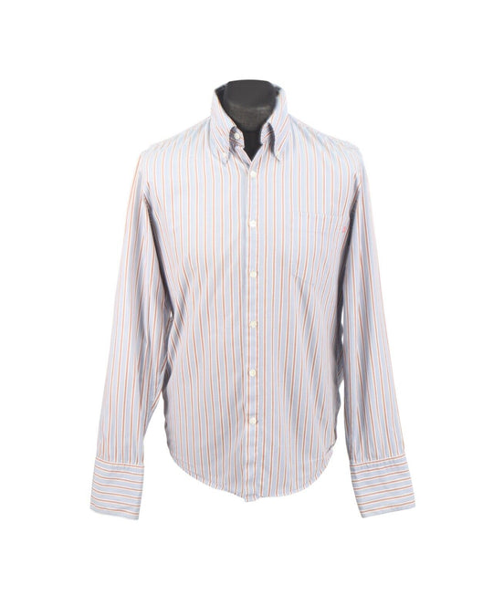 HUGO BOSS Orange Shirt Blue Striped Men's Size M