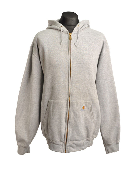 CARHARTT Hoodie Gray Full Zip Mens Sweatshirt Size XL