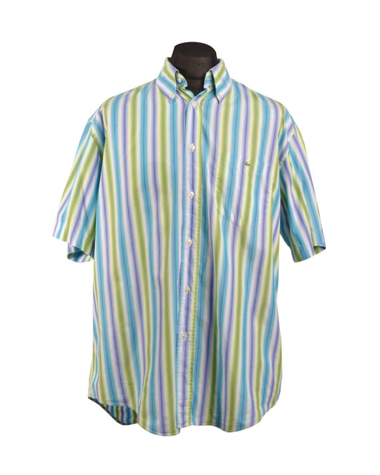 LACOSTE Shirt Multicolor Striped Cotton Men's Size 44