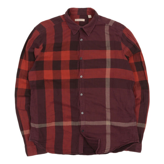 Men's BURBERRY Brit Red Nova Check Cotton Shirt Size L