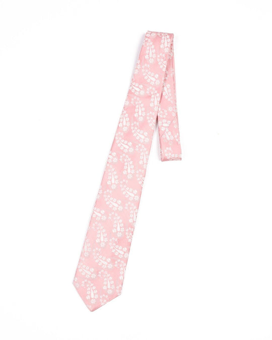 KITON NAPOLI Tie Pink Silk Floral Paisley Men's  7 Fold Necktie