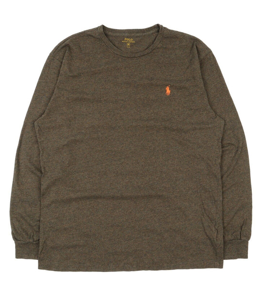 Men's POLO RALPH LAUREN Olive Cotton Crew Neck Jumper Long Sleeve Size M