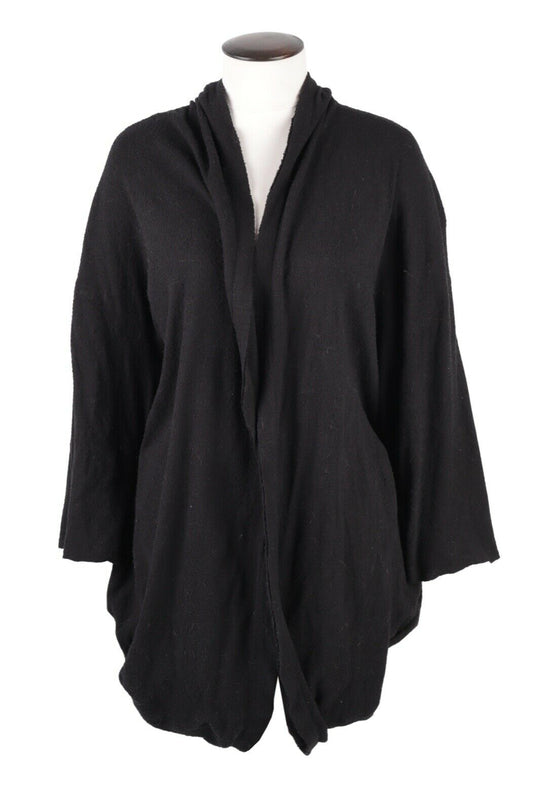 Women's DAMIR DOMA Black Cotton Avant Garde Cape Cardigan Size 46 IT