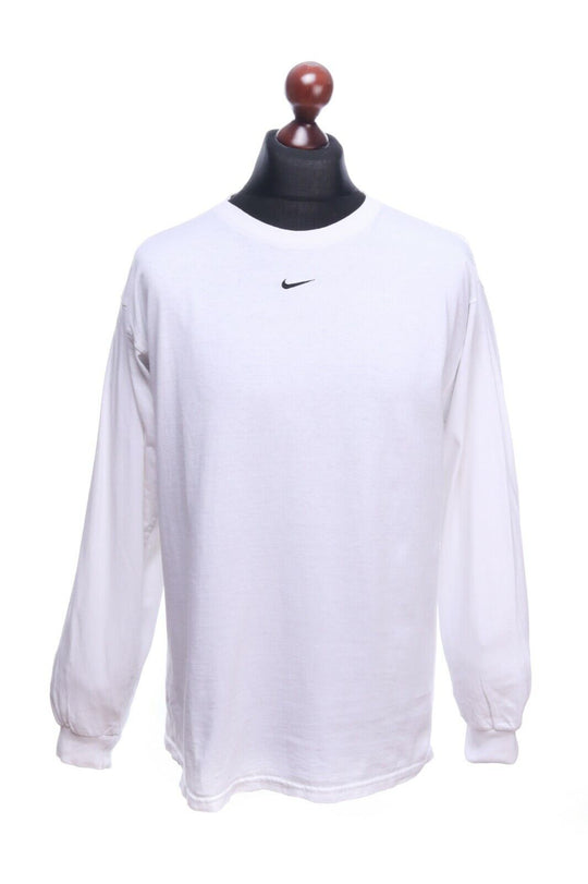 NIKE White Small Swoosh Cotton Sweatshirt Jumper Size L