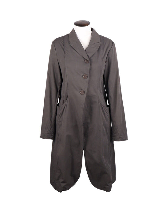 RUNDHOLS  Asymmetric Single Layer Cotton Coat Gray Women's Size S