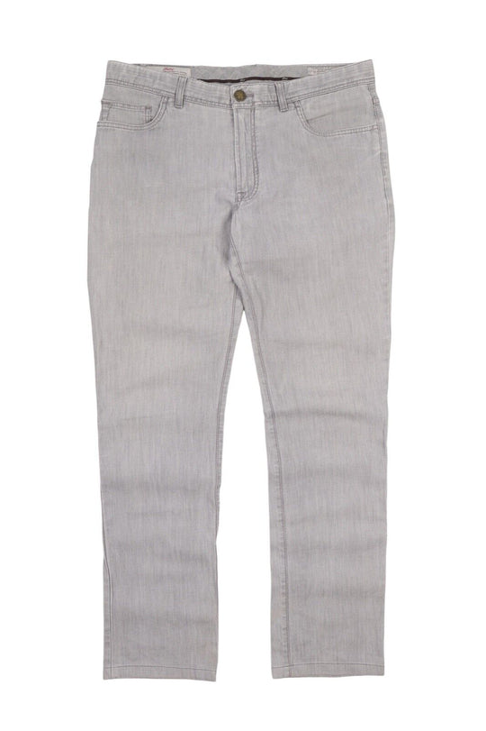 Men's BRIONI Livigno Gray Cotton 5 Pocket Denim Pants Trousers Jeans Size 36