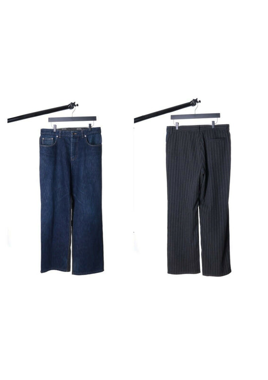 Men's MOSCHINO Denim Cotton 2 Sided Wide Jeans Trousers Size uk 40 us 34