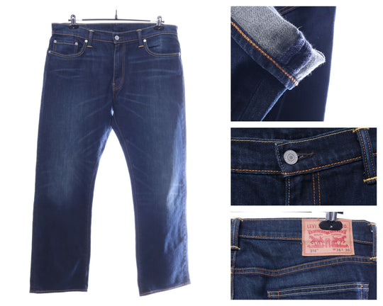 LEVI'S 514 Navy Blue Denim Wide Leg Jeans Size W 36 L 30