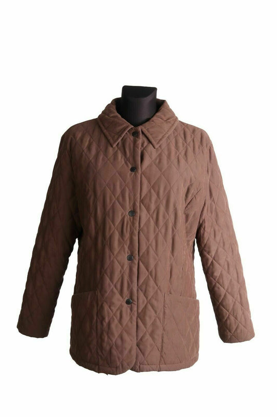 Women's BARBOUR L2062 SHAPED M'FIBRE QUILT SHORT Brown Jacket Size 16