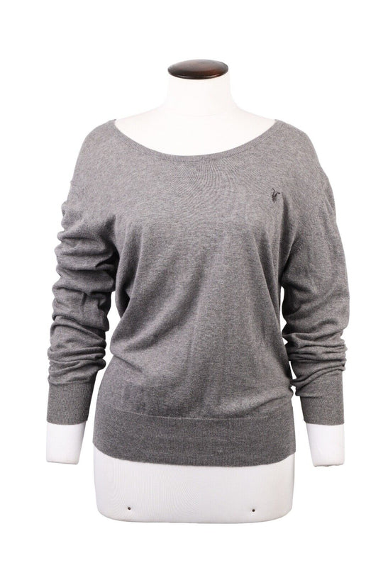 ALLSAINTS Jumper Grey Cotton Boat Neck  Women's Pullover  Size M