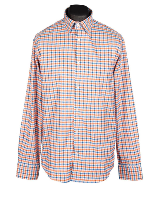 GANT Shirt Multicolor Check Cotton Men's Button Up Regular Fit Size L