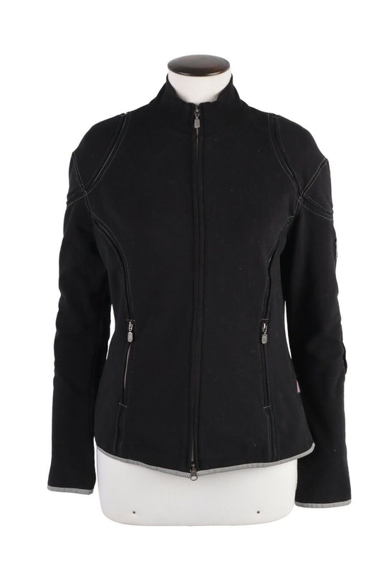 Women's BELSTAFF Black Cotton Full Zip Jumper Size 48