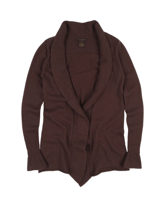 LOUIS VUITTON Open Cardigan Brown Pure Cashmere Womens Sweater Size XL