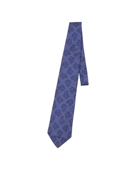 ETRO Tie Blue Floral  Print Silk Men's Woven Necktie