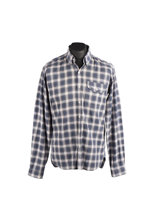 OLIVER SPENCER Shirt Blue Check Men's Size 39 / 15.5