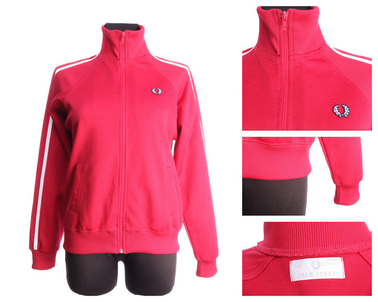 FRED PERRY Magenta Full Zip Taped Track Top Jacket Size eu 40 us 8