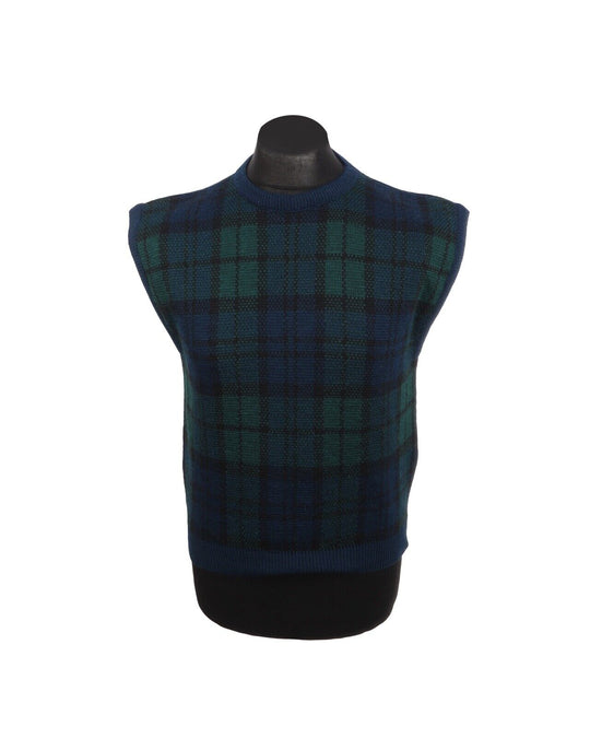 Vintage PENDLETON Vest USA Blue Check Knit Wool Men's Waistcoat Size L