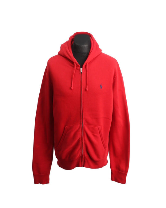 POLO RALPH LAUREN Hoodie Red Cotton Full Zip Jumper Men's Size M