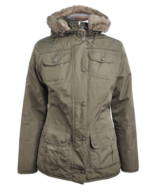 BARBOUR Utility Parka Olive Green Waterproof  Women's Jacket Size 8 UK / 4 US