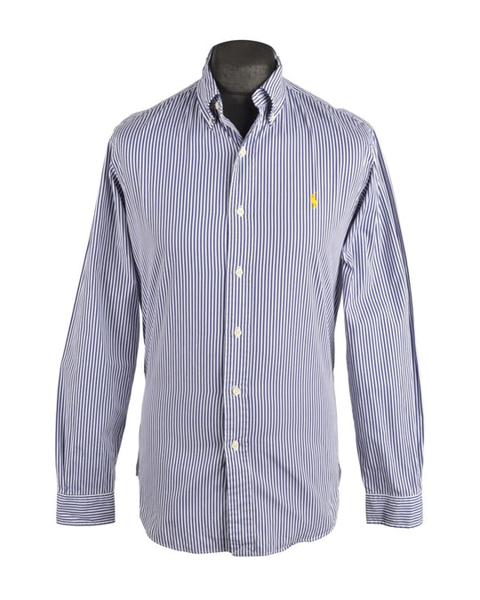 Men's RALPH LAUREN Blue Striped Cotton Shirt Size M