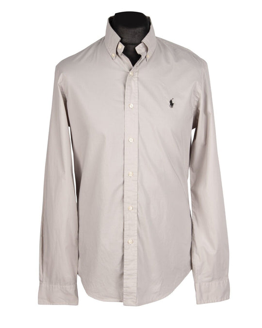 RALPH LAUREN Shirt Gray Stretch Cotton Slim Fit Men's Size M