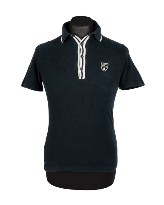 LACOSTE Polo Shirt  Black Pique Cotton Short Sleeve Men's  Size 3 /XS