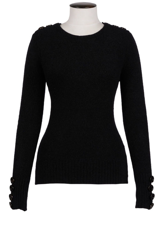 BURBERRY Prorsum Jumper Black Cashmere Womens Pullover Size S
