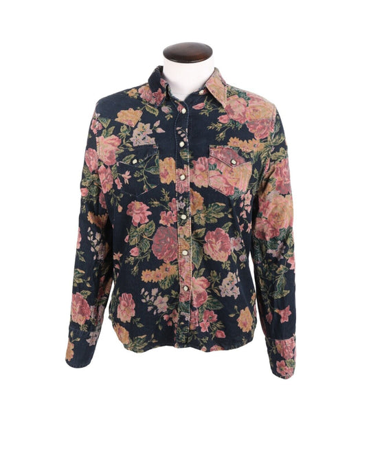 DENIM & SUPPLY RALPH LAUREN Shirt RL Cowgirl Floral Print Corduroy Cotton Size M