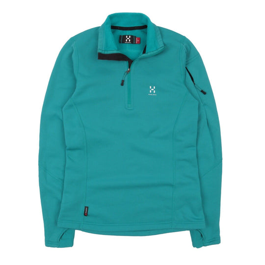 Women's HAGLOFS Blue Polartec Zip Neck Jumper Pullover Midlayer Size M