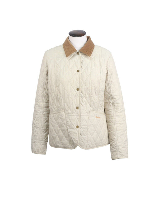 BARBOUR Summer Liddesdale Quilt Jacket Ivory Beige Women's Size UK 12 US 8