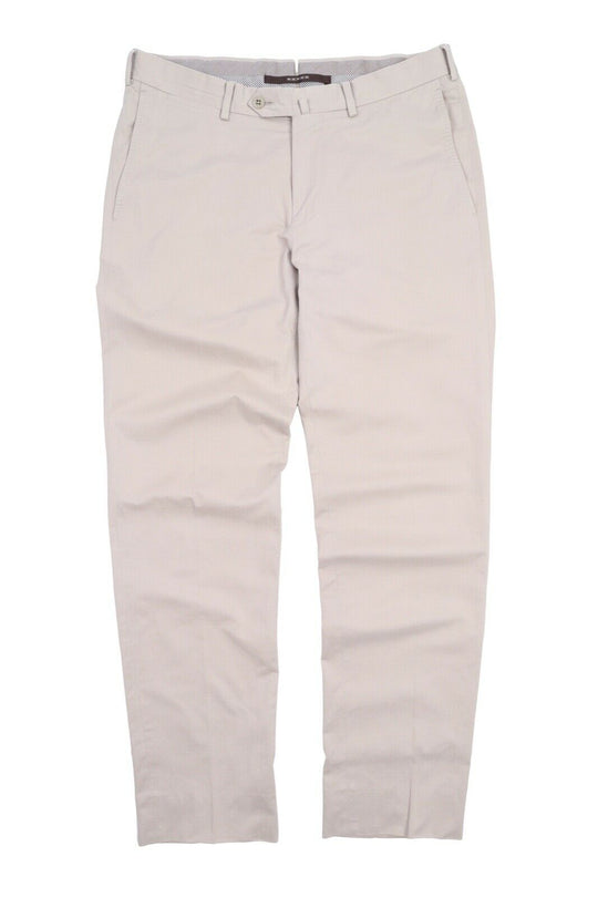 Men's ERMENEGILDO ZEGNA Beige Cotton Chino Pants Cashco Trousers Size 48 / 32