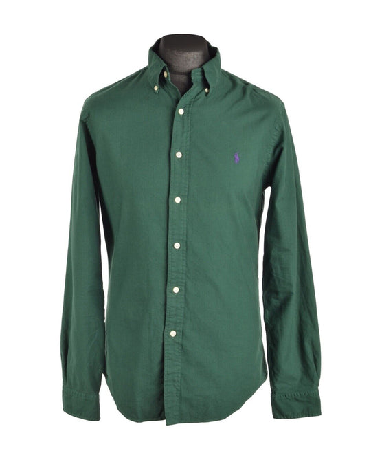 Men's RALPH LAUREN Slim Fit Green Oxford Cotton Shirt Size M