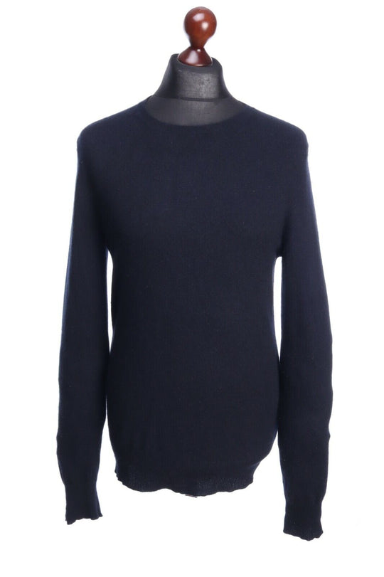 ALLSAINTS Navy 100% Cashmere Crew Neck Long Sleeve Sweater Jumper Size M