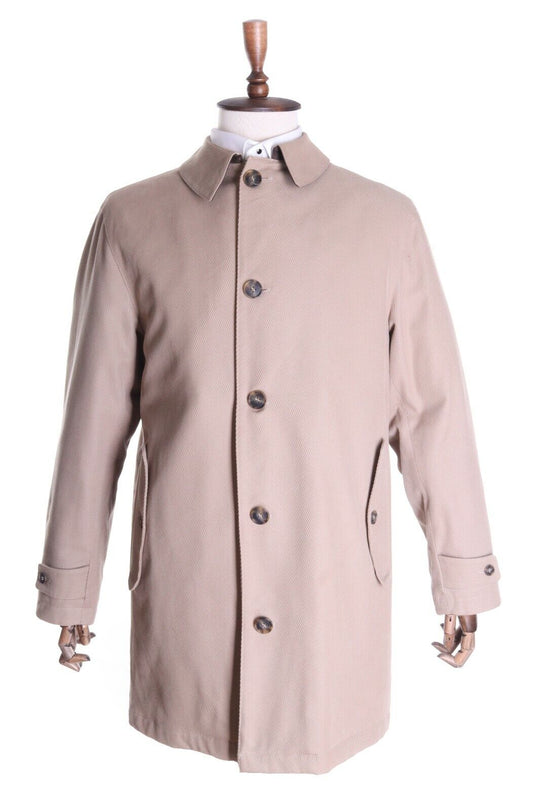 Men's CORNELIANI Beige Cotton Wool Classic Coat Size 50 R