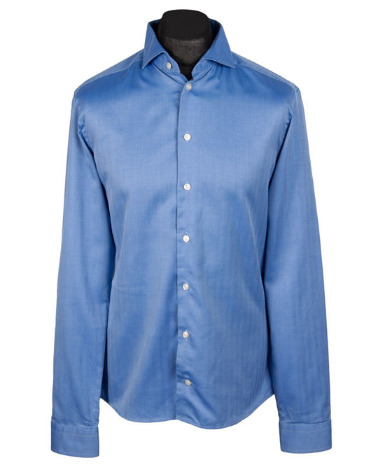 ETON Shirt Blue Super Slim Cotton LS Men's Size 42 / 16