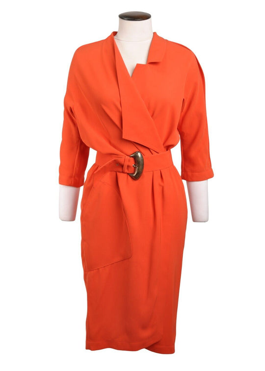 Vintage THIERRY MUGLER Belted Suit Red Women's  Size 42