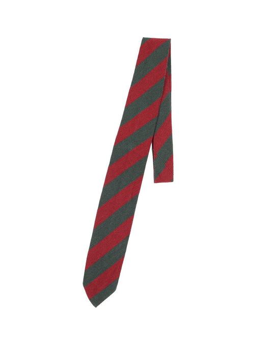 SALVATORE PICCOLO Napoli Tie Red Green Striped Paisley Men's Woven Necktie