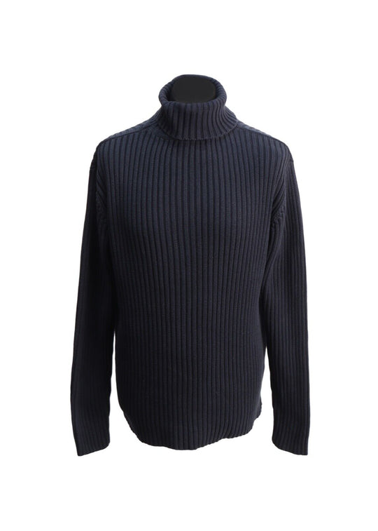 Polo Sport RALPH LAUREN Jumper Navy Blue Cotton Turtle Neck Men Pullover Size M