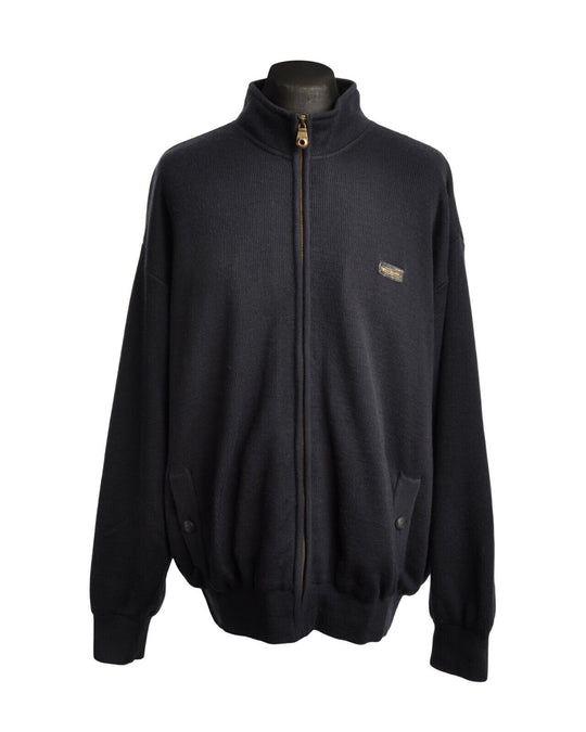 PAUL & SHARK Typhoon 2000 Jacket Navy Blue Knit Wool Full Zip Mens Size XL