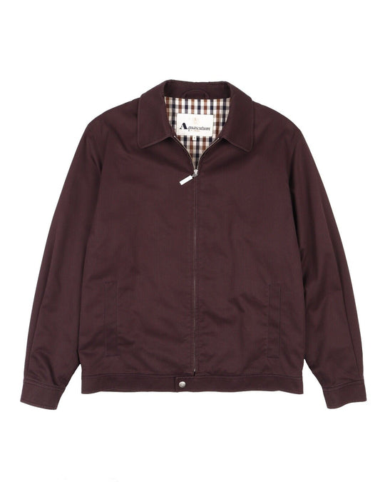AQUASCUTUM Jacket Brown Check Collar Men's Blouson Size S