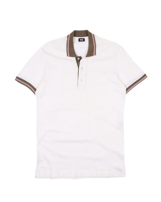 DOLCE & GABBANA Polo Shirt Cotton White Men's Size 50