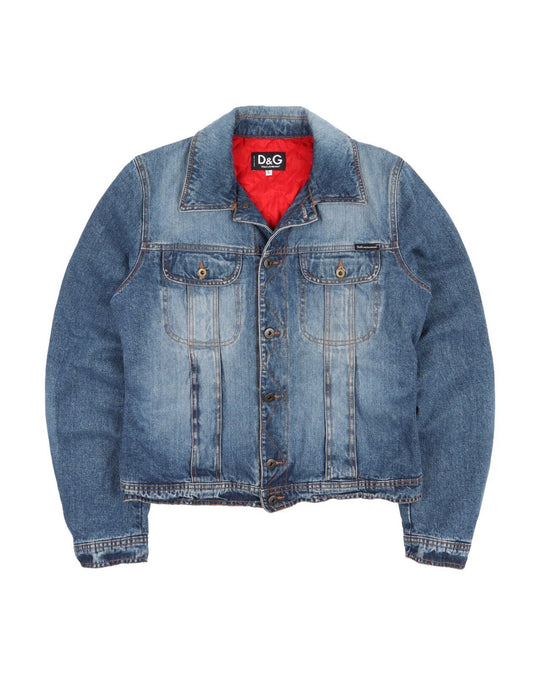 Vintage DG DOLCE GABBANA Jeans Jacket Blue Mens Denim Size L