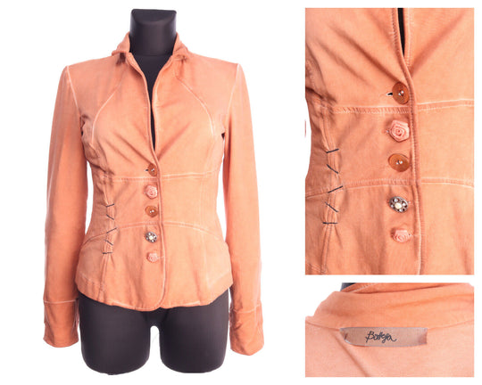 BOTTEGA Elisa Cavaletti Orange Cotton Blend Designed Jacket Size S