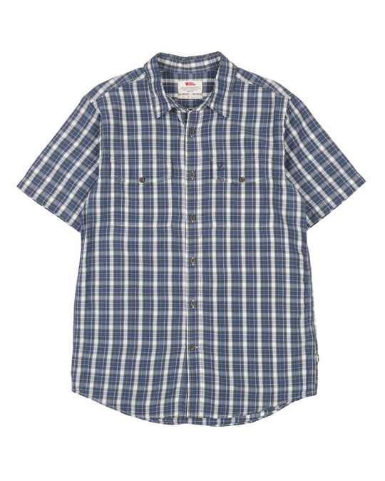 FJALLRAVEN Abisko Cool Shirt SS Multicolor Check Men's Button Up Size M