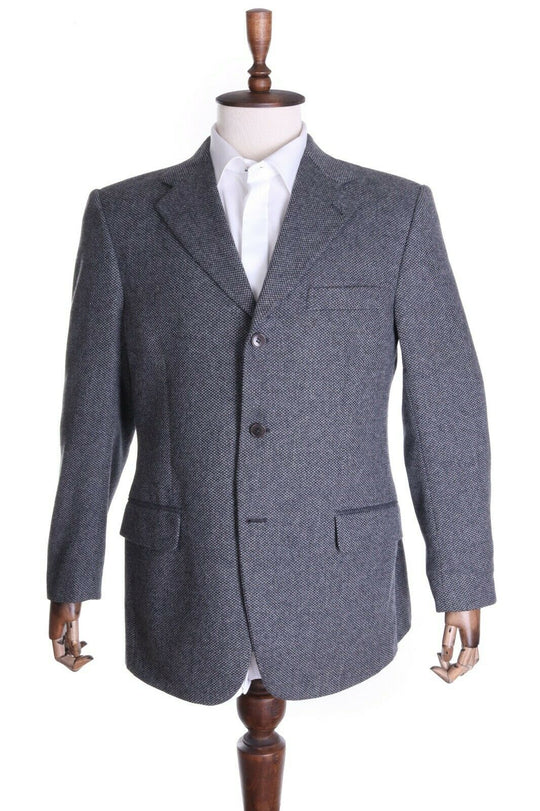 Men's BOGGI Grey 100% Cashmere Birdseye Blazer Jacket Size 54