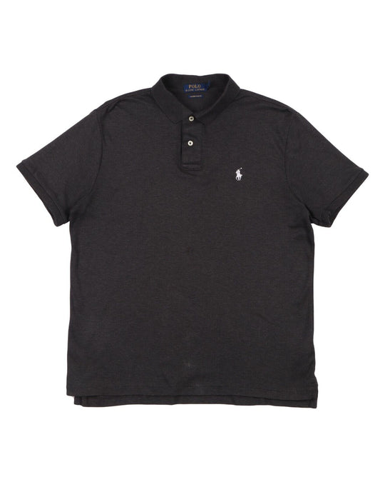 RALPH LAUREN Polo Shirt Black Cotton Men's Custom Slim Fit Size L
